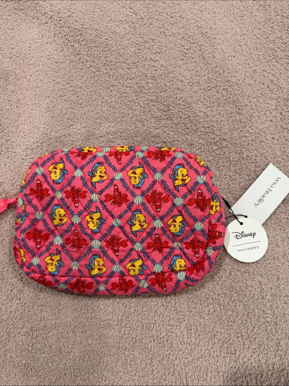 NWT Vera Bradley Pink Quilted Disney Little Mermaid Belt Bag